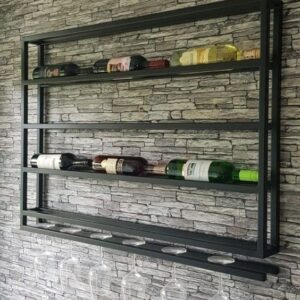wine rack with glass holder